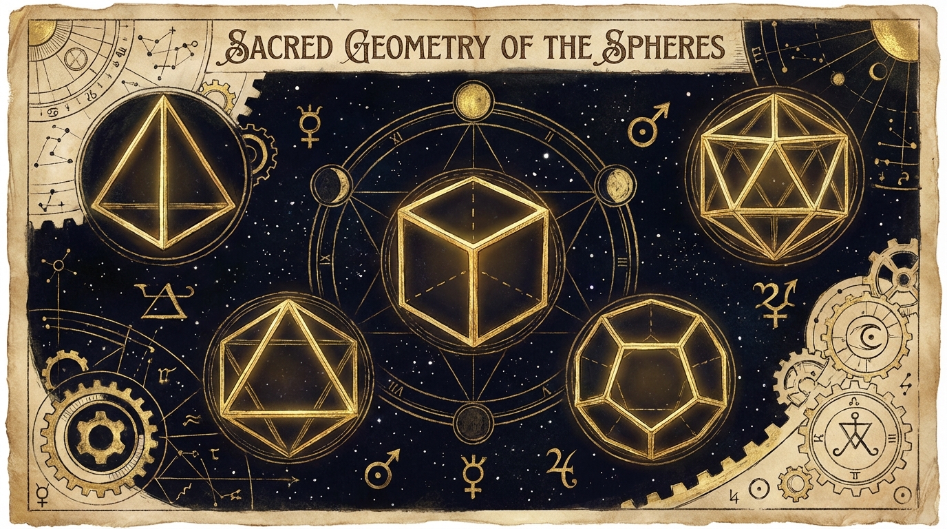 Platonic solids diagram showing tetrahedron cube octahedron icosahedron and dodecahedron