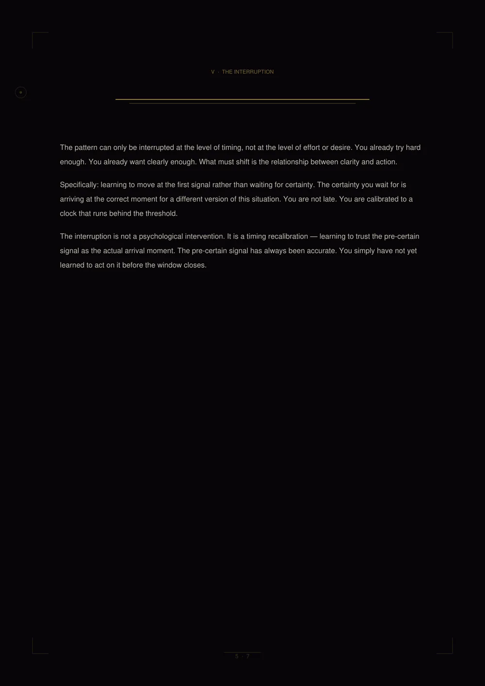 Interruption point page preview from the ARCANUM Full Pattern Diagnosis dossier