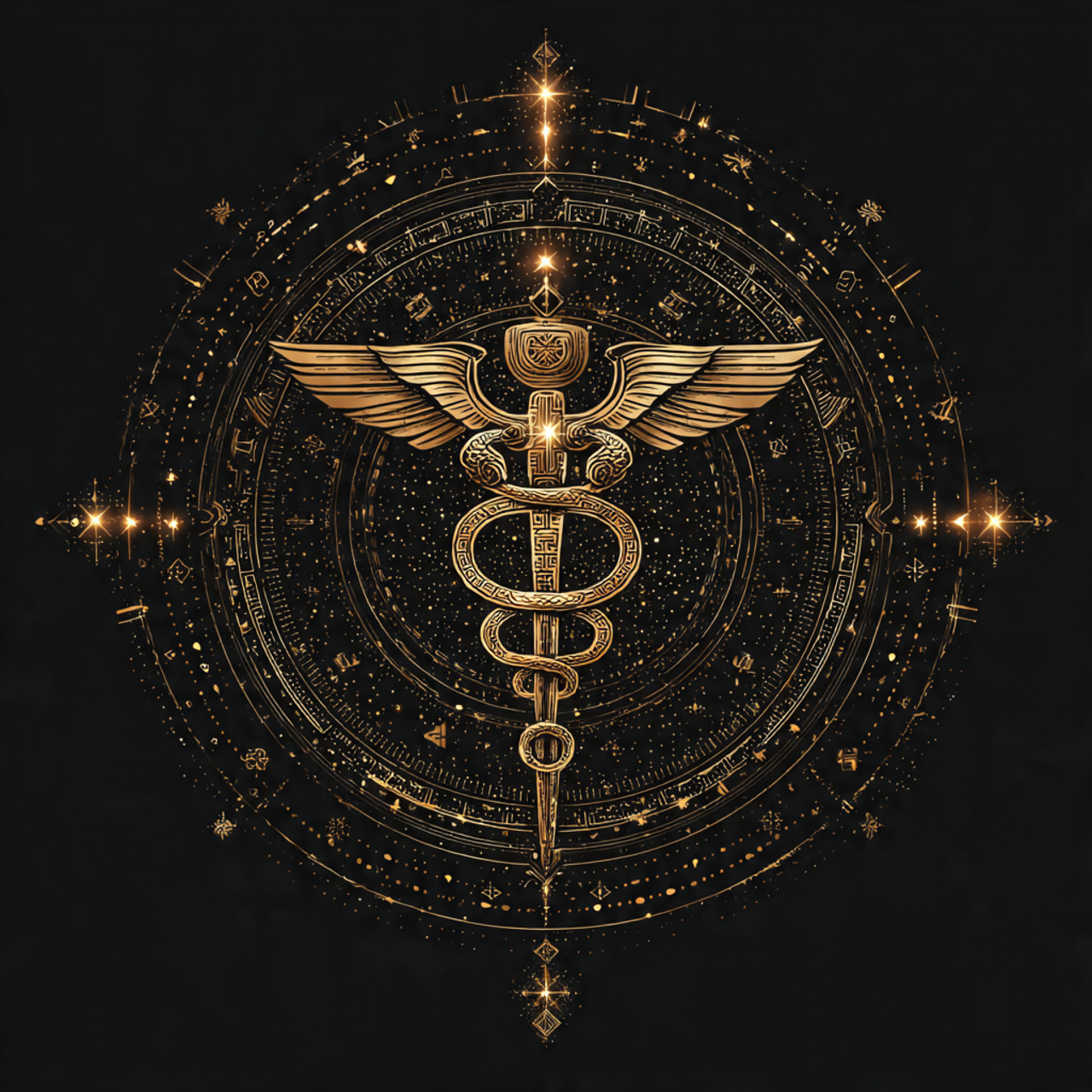 Mercury planetary symbol representing communication and synthesis