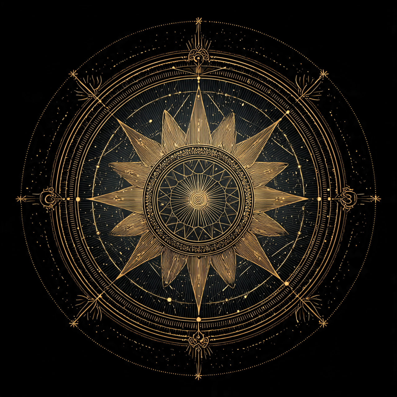 Sun planetary symbol representing the Monad and divine spirit