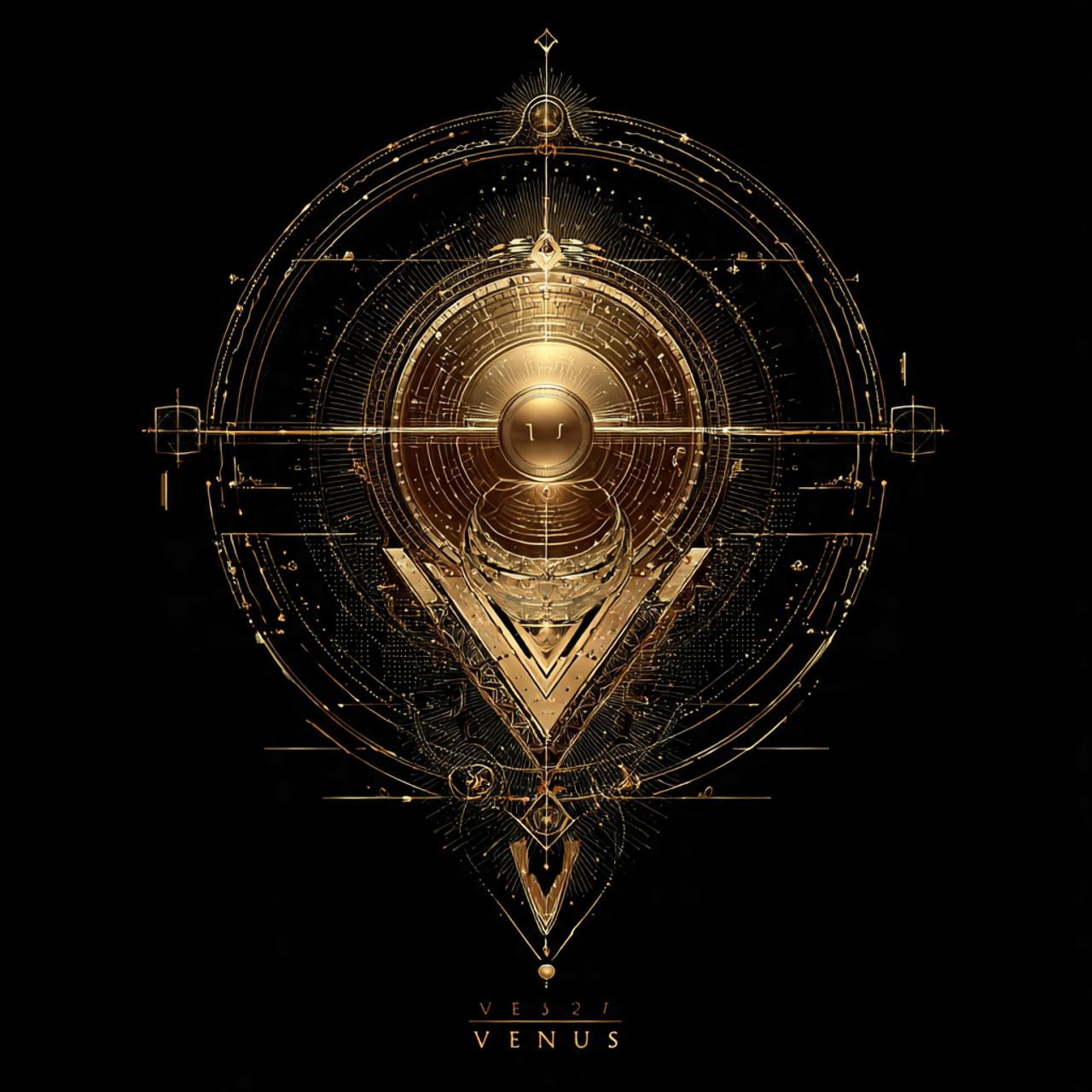 The planetary symbol of Venus showing the circle of spirit above the cross of matter